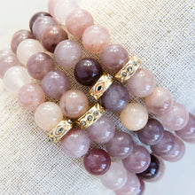 Load image into Gallery viewer, Pave rondelle natural stone bracelet

