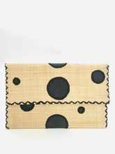 Load image into Gallery viewer, Polka Dot Straw Envelope Clutch Purse
