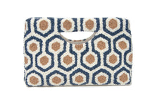 Load image into Gallery viewer, Navy &amp; Gold Beaded Clutch

