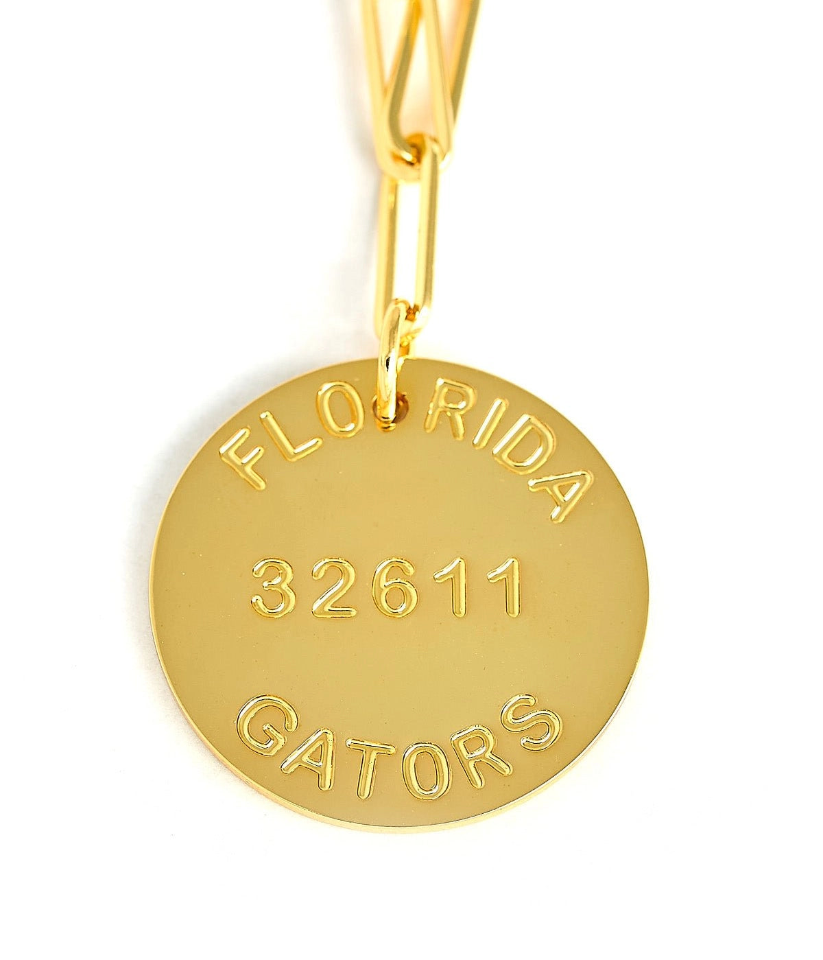 College Tag Charm Necklace - 18k Gold Plated