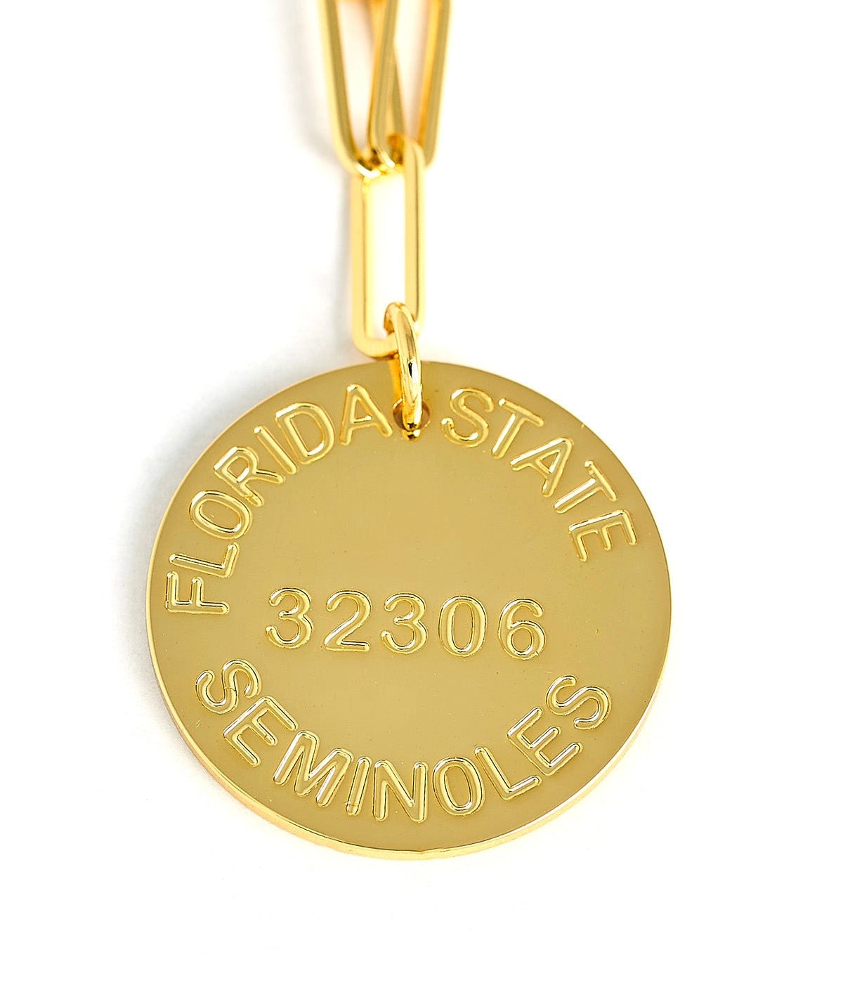 College Tag Charm Necklace - 18k Gold Plated