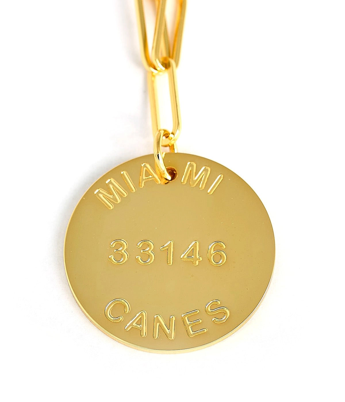 College Tag Charm Necklace - 18k Gold Plated
