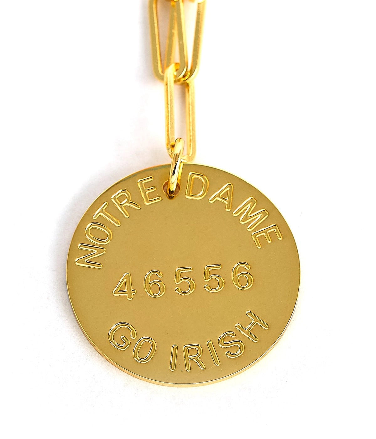 College Tag Charm Necklace - 18k Gold Plated