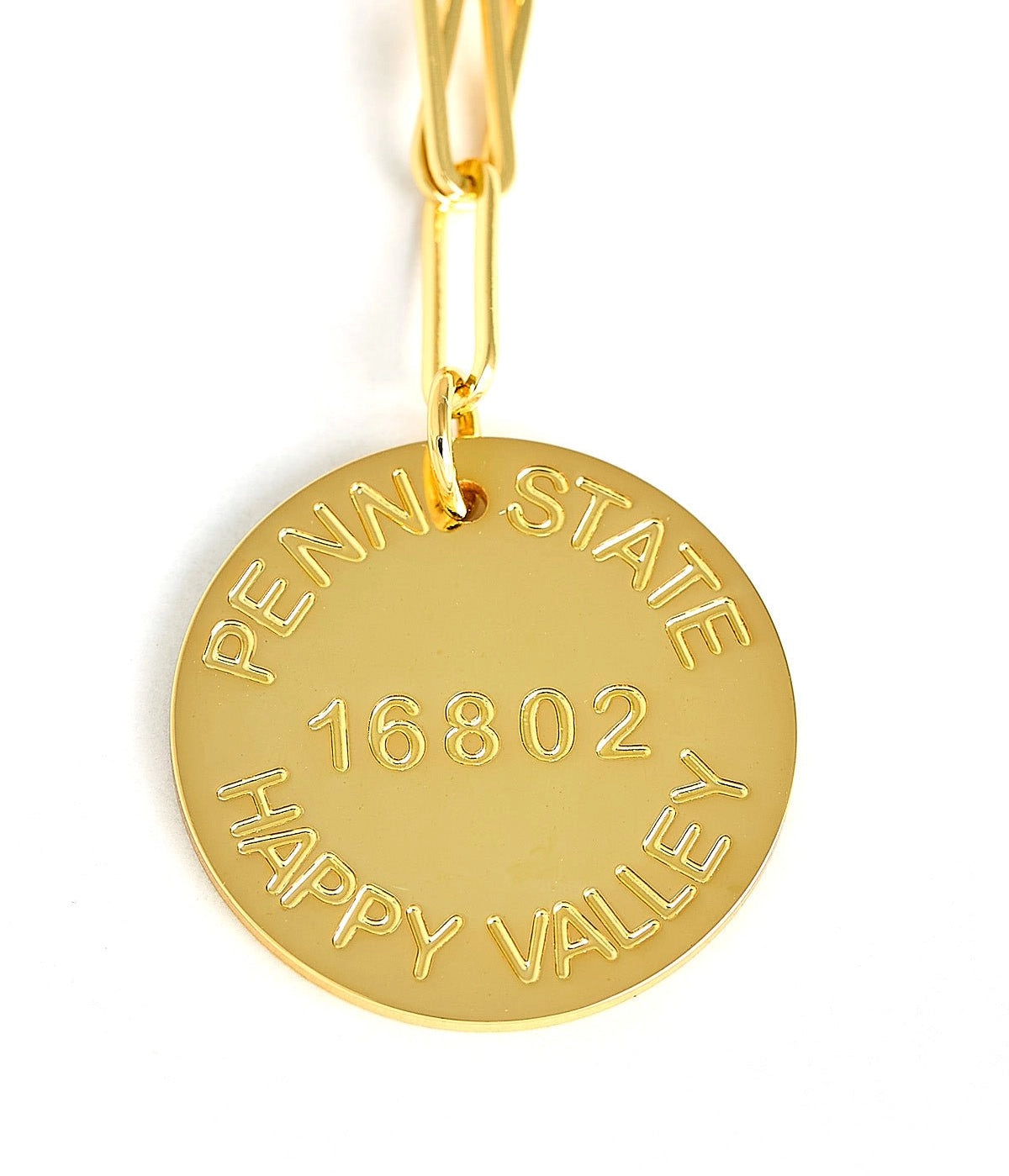 College Tag Charm Necklace - 18k Gold Plated