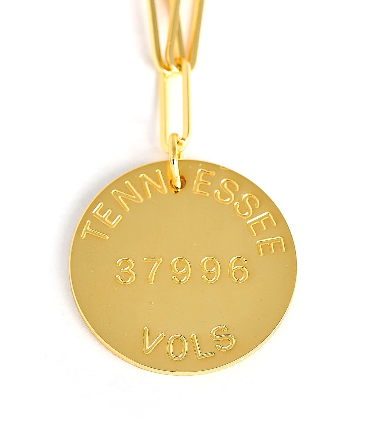 College Tag Charm Necklace - 18k Gold Plated