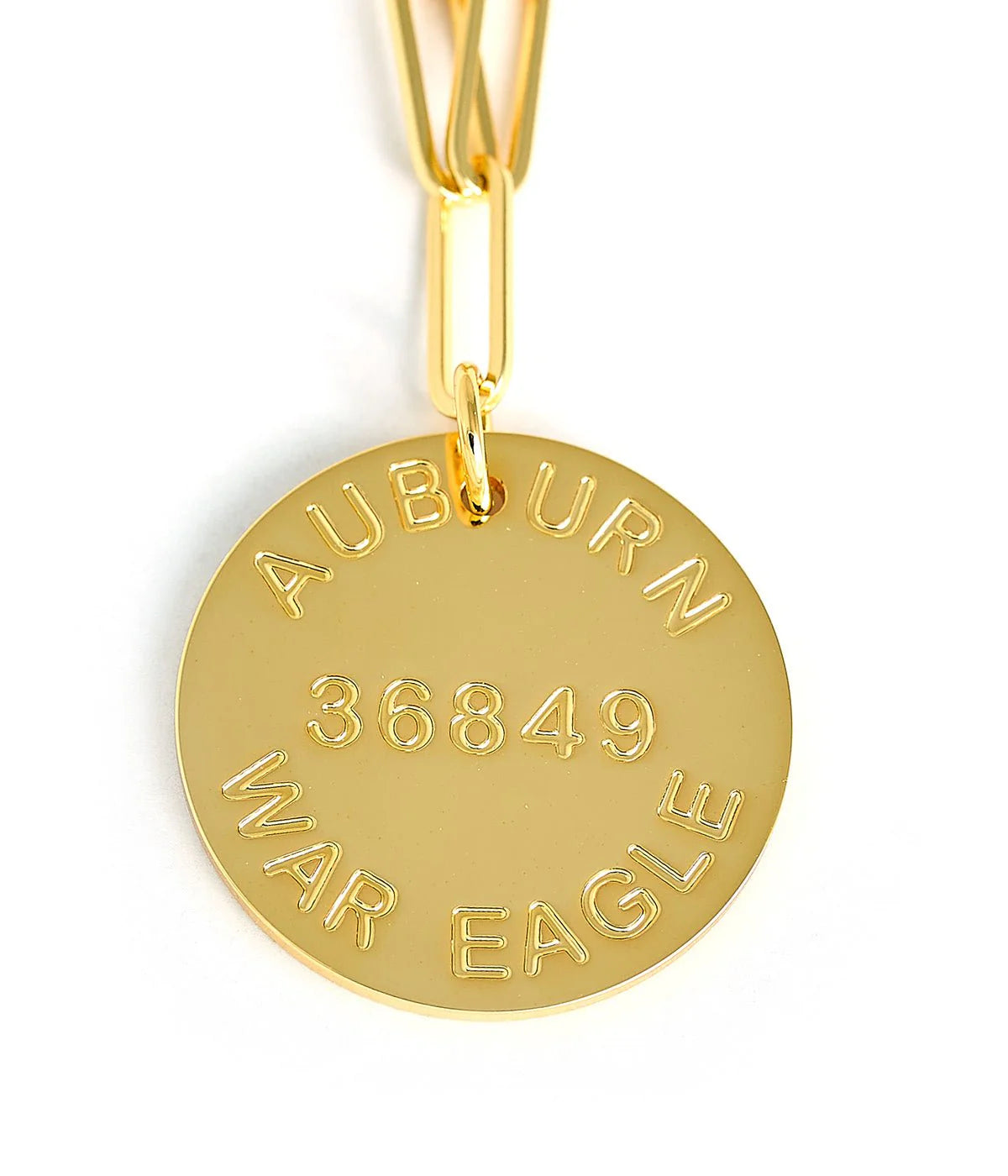 College Tag Charm Necklace - 18k Gold Plated