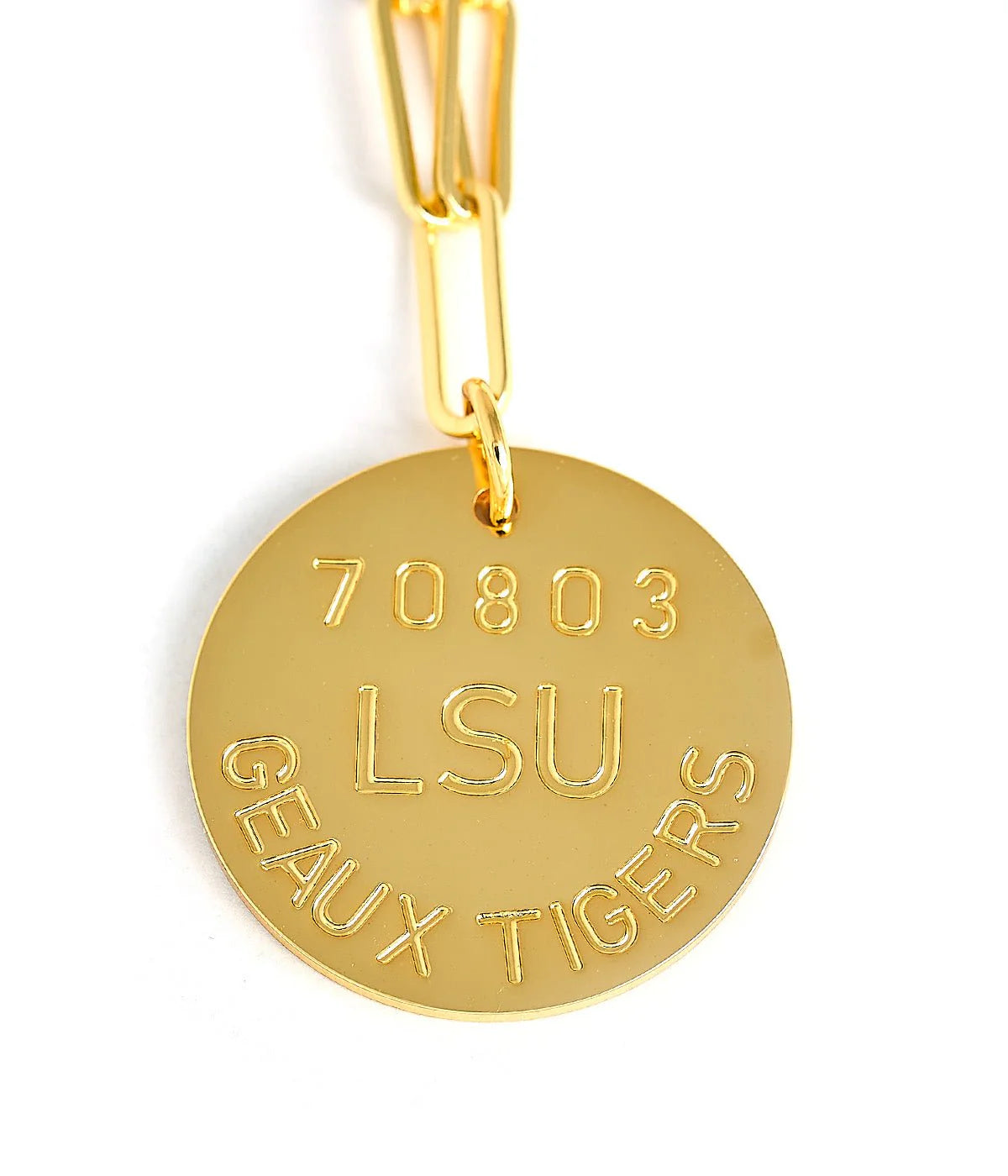College Tag Charm Necklace - 18k Gold Plated