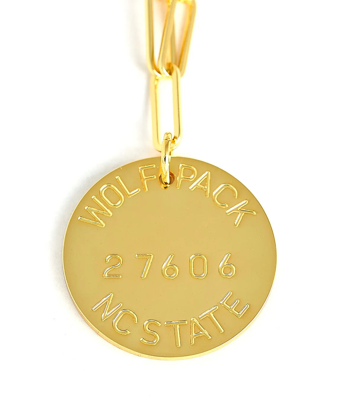 College Tag Charm Necklace - 18k Gold Plated