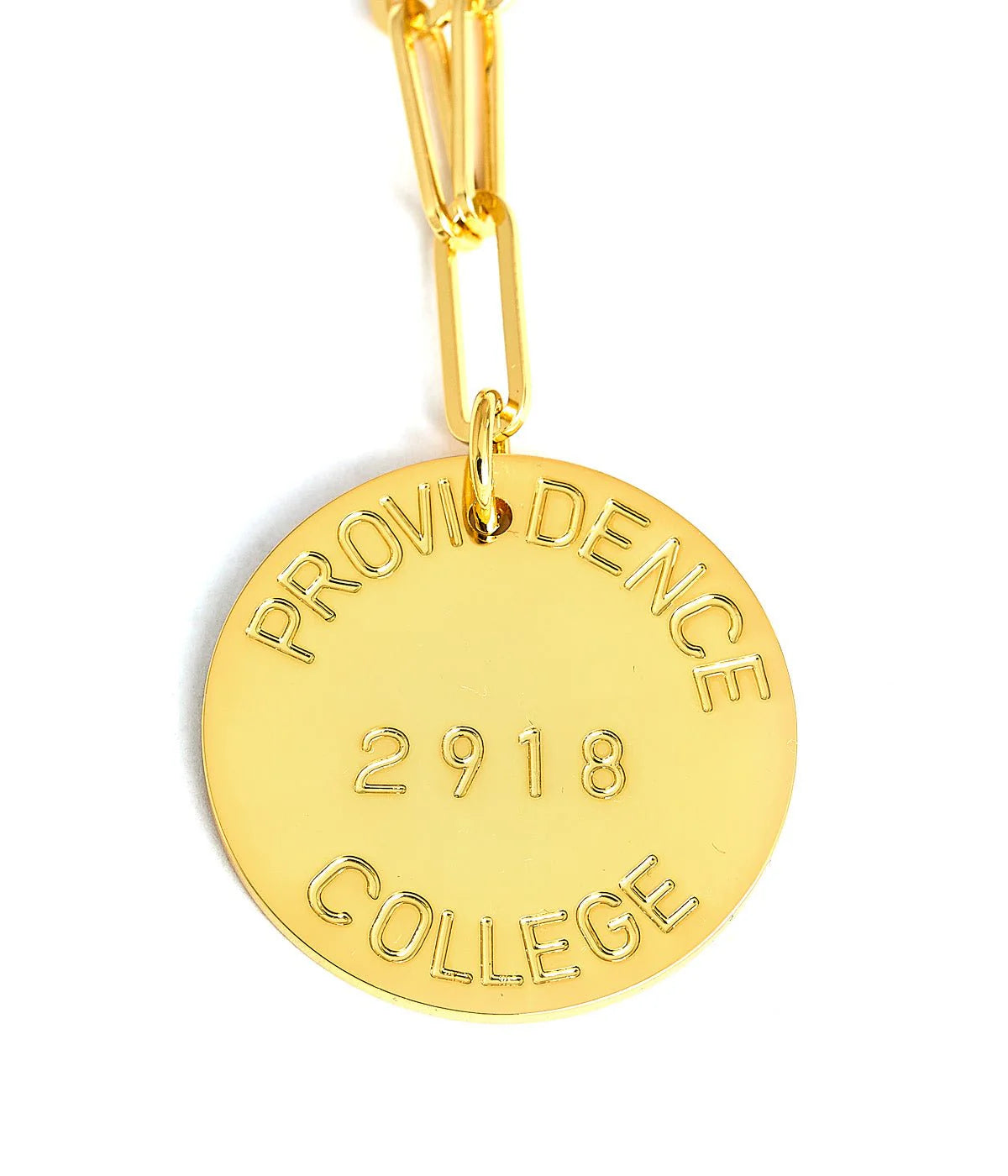 College Tag Charm Necklace - 18k Gold Plated