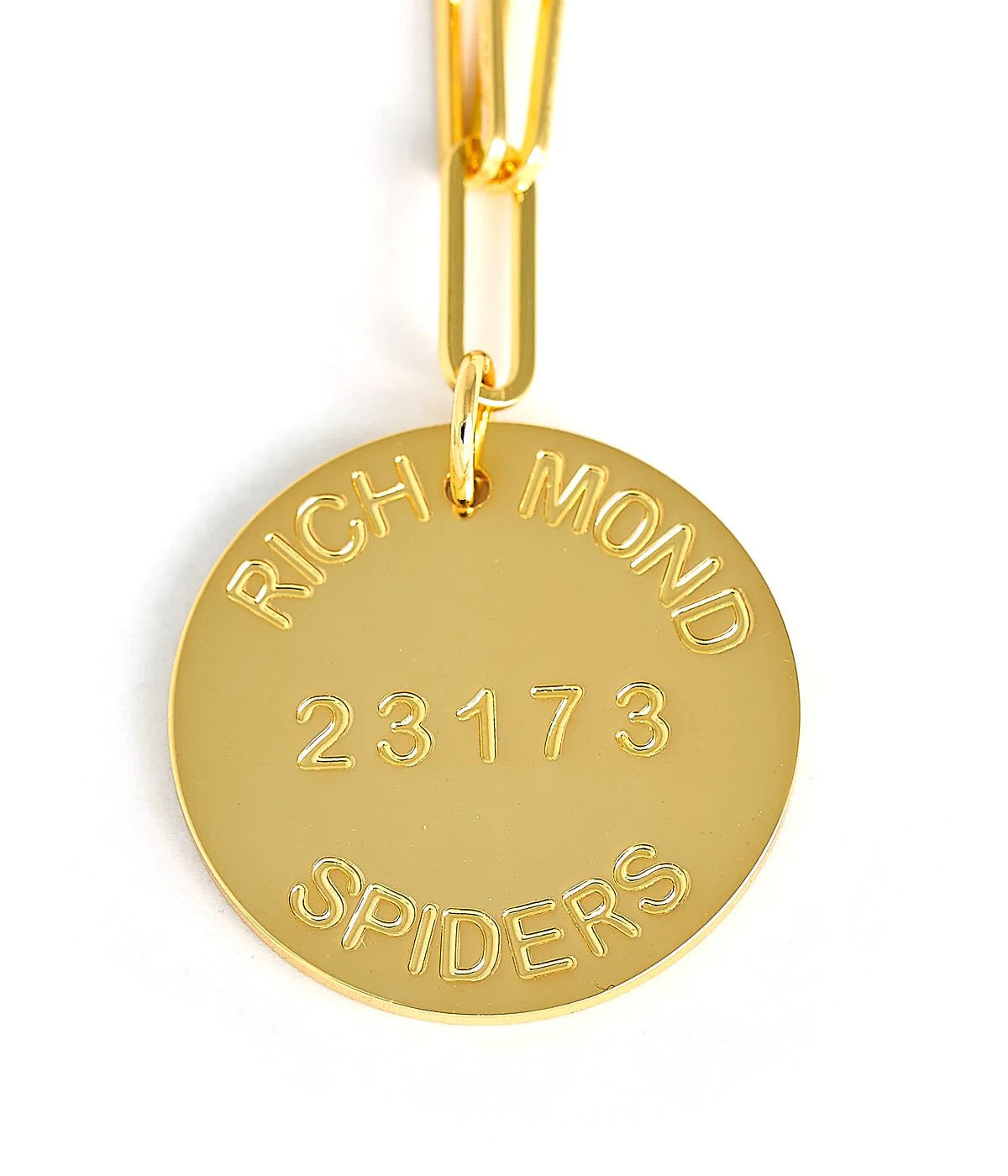 College Tag Charm Necklace - 18k Gold Plated