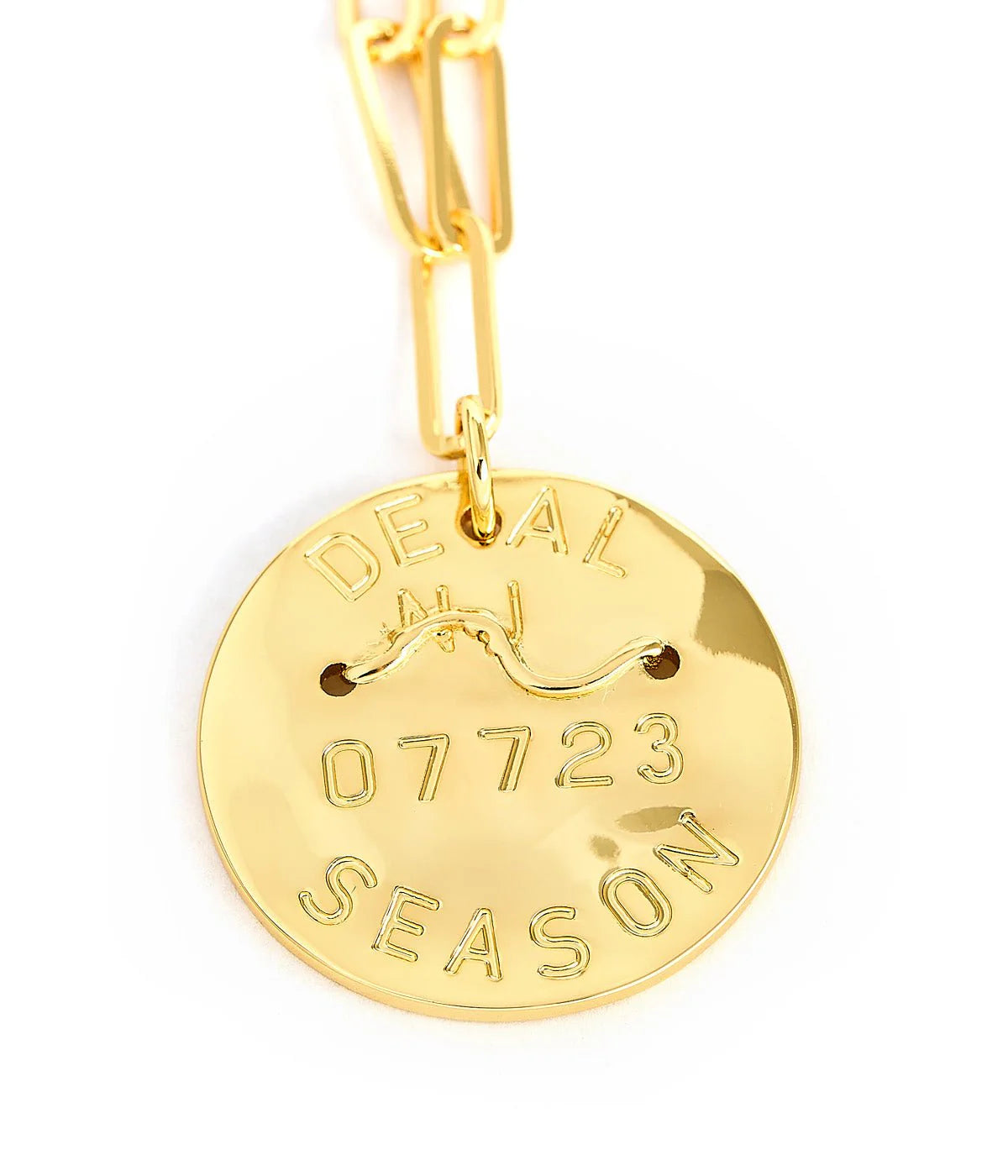 Beach Tag Charm Necklace – 18k Gold Plated
