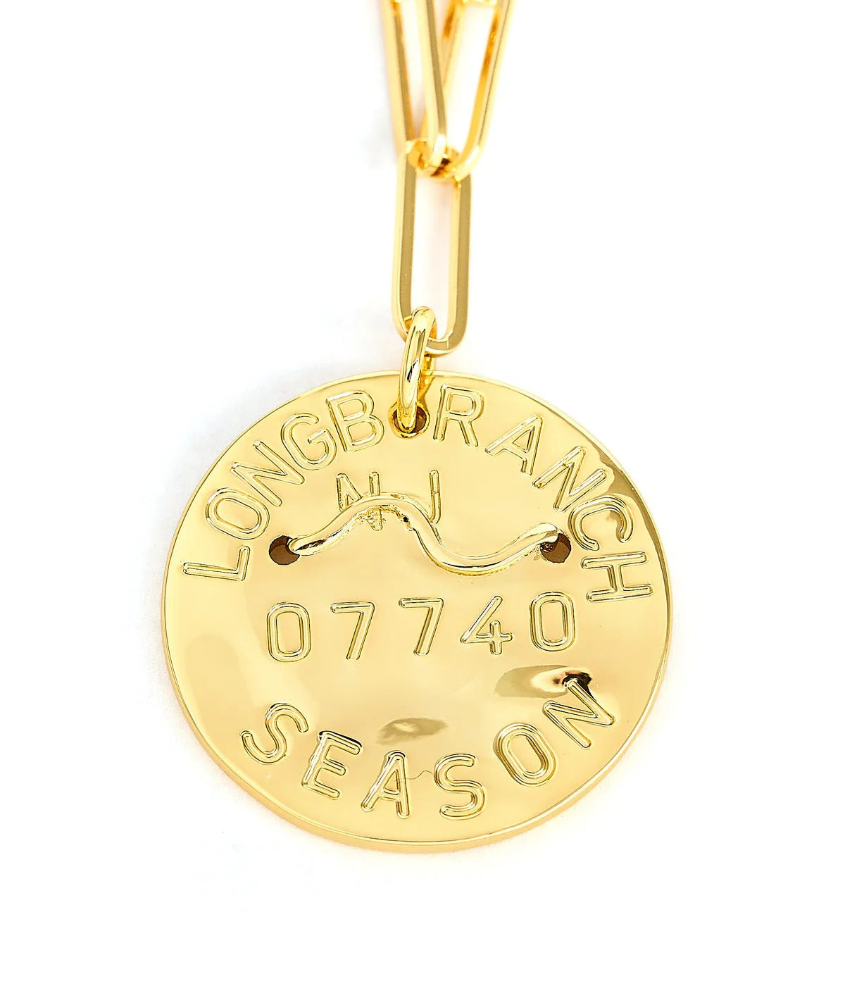 Beach Tag Charm Necklace – 18k Gold Plated