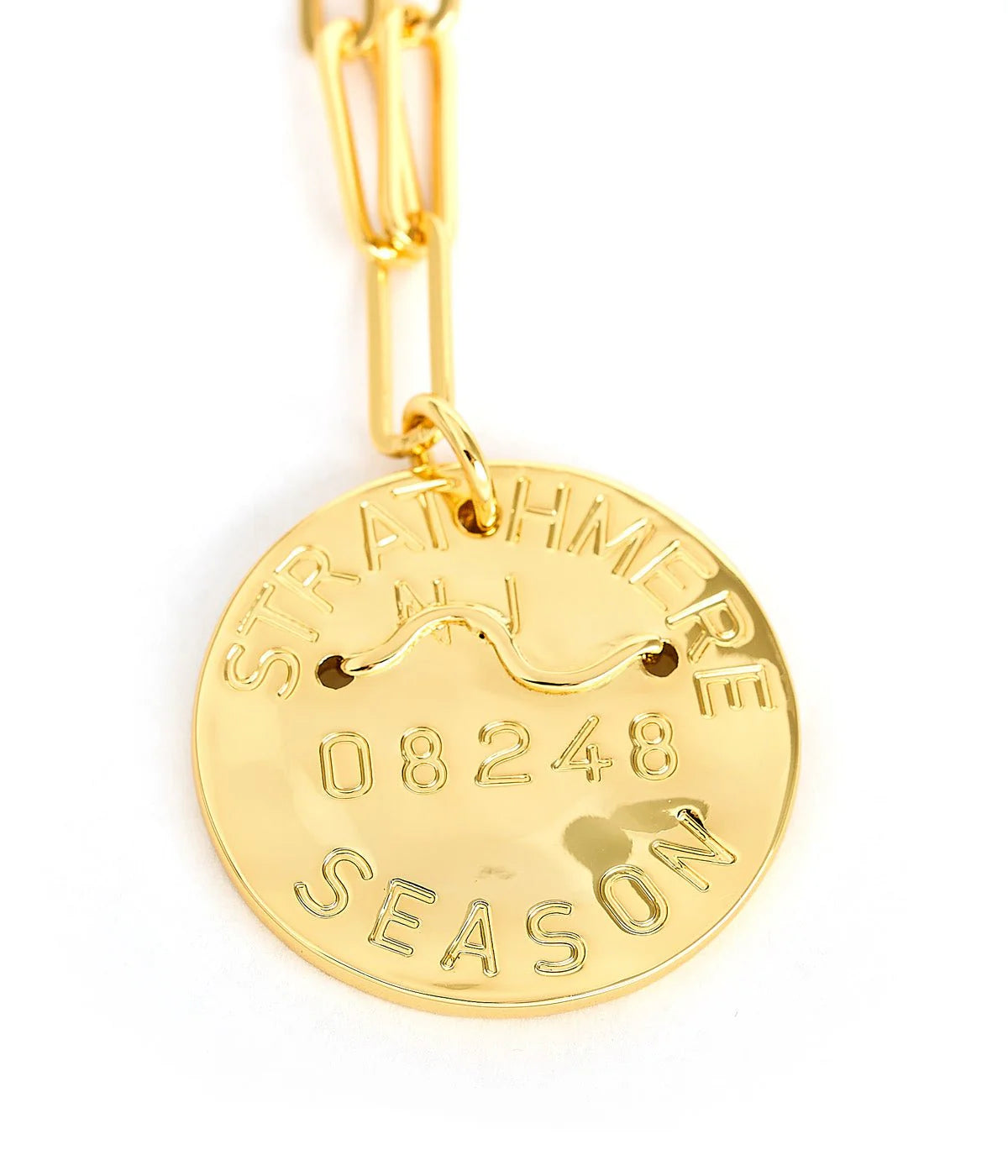 Beach Tag Charm Necklace – 18k Gold Plated