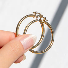 Load image into Gallery viewer, Gold Plated 1 1/2&quot; Hollow Hoop
