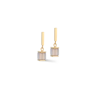 Earrings Precious Statement Cubes - Grey/Nude