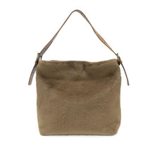 Load image into Gallery viewer, The Teresa Faux Fur Hobo is a tan handbag featuring a vegan leather strap and gold-toned buckles. It showcases a soft, plush texture and a simple rectangular shape, with an adjustable shoulder strap that enhances its elegant, minimalist style with functional design.
