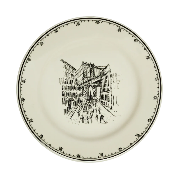 NYC Toile Appetizer Plates