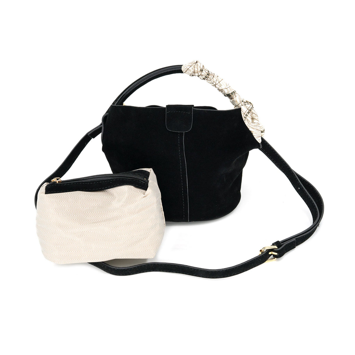 Small Suede Bucket Bag