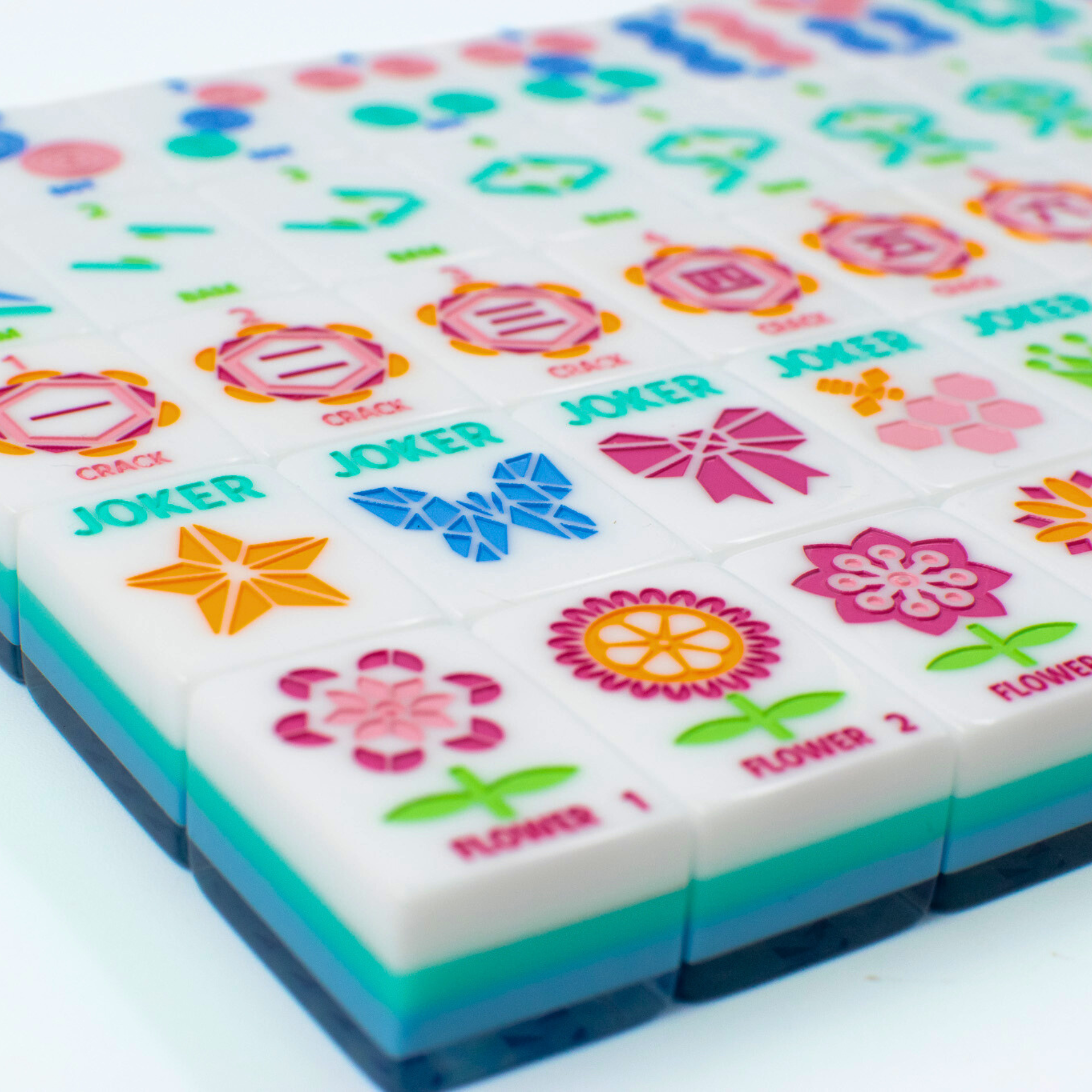 Crystal Prism Blue | Mahjong Tile Set with Bold Angles and Vibrant Vibes