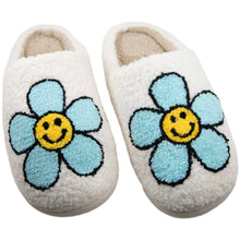 Load image into Gallery viewer, Mint Daisy Happy Face Slippers
