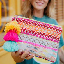 Load image into Gallery viewer, Colorful Mixed Embroidery Clutch with Tassel
