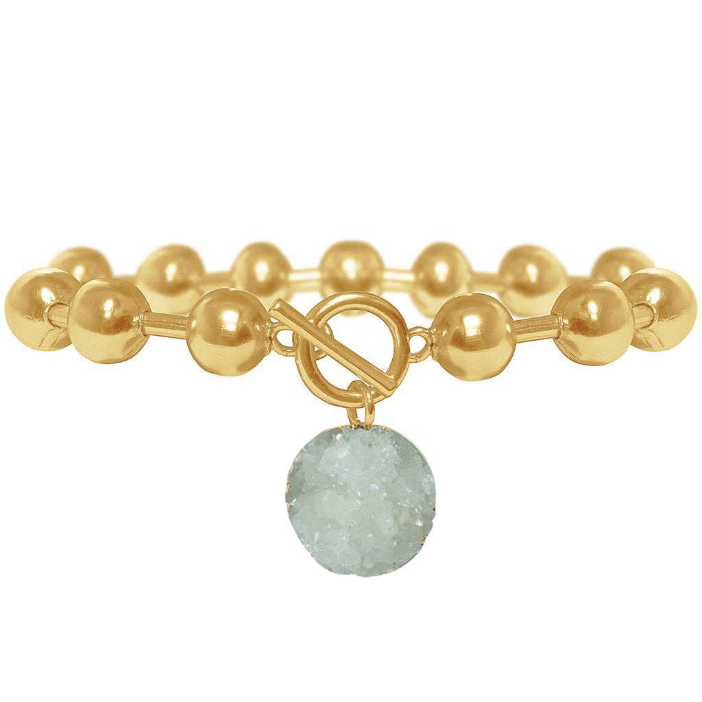 Chain Bracelet with Druzy Charm