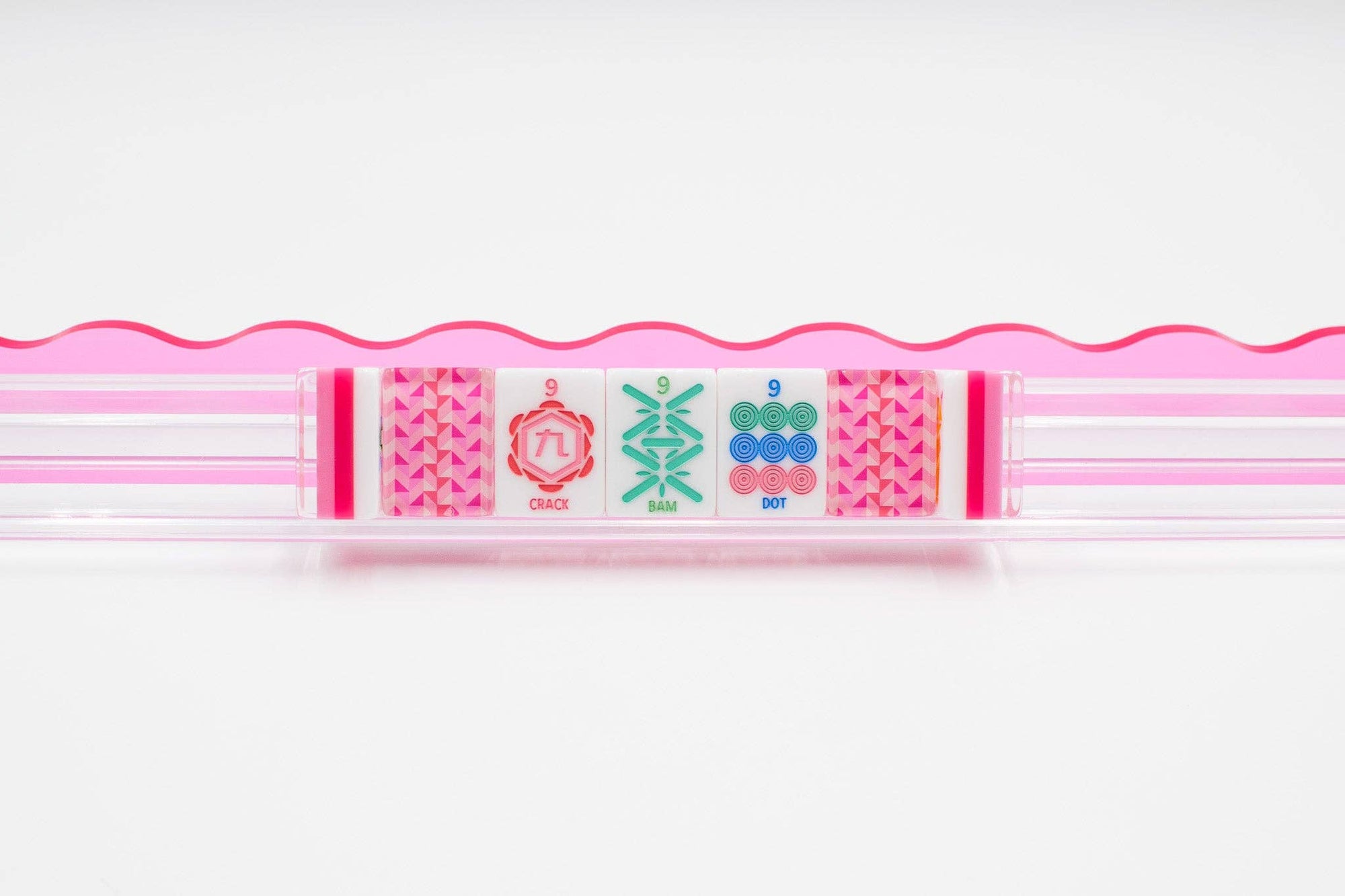 Crystal Prism Pink | Mahjong Tile Set with Bold Angles and Vibrant Vibes
