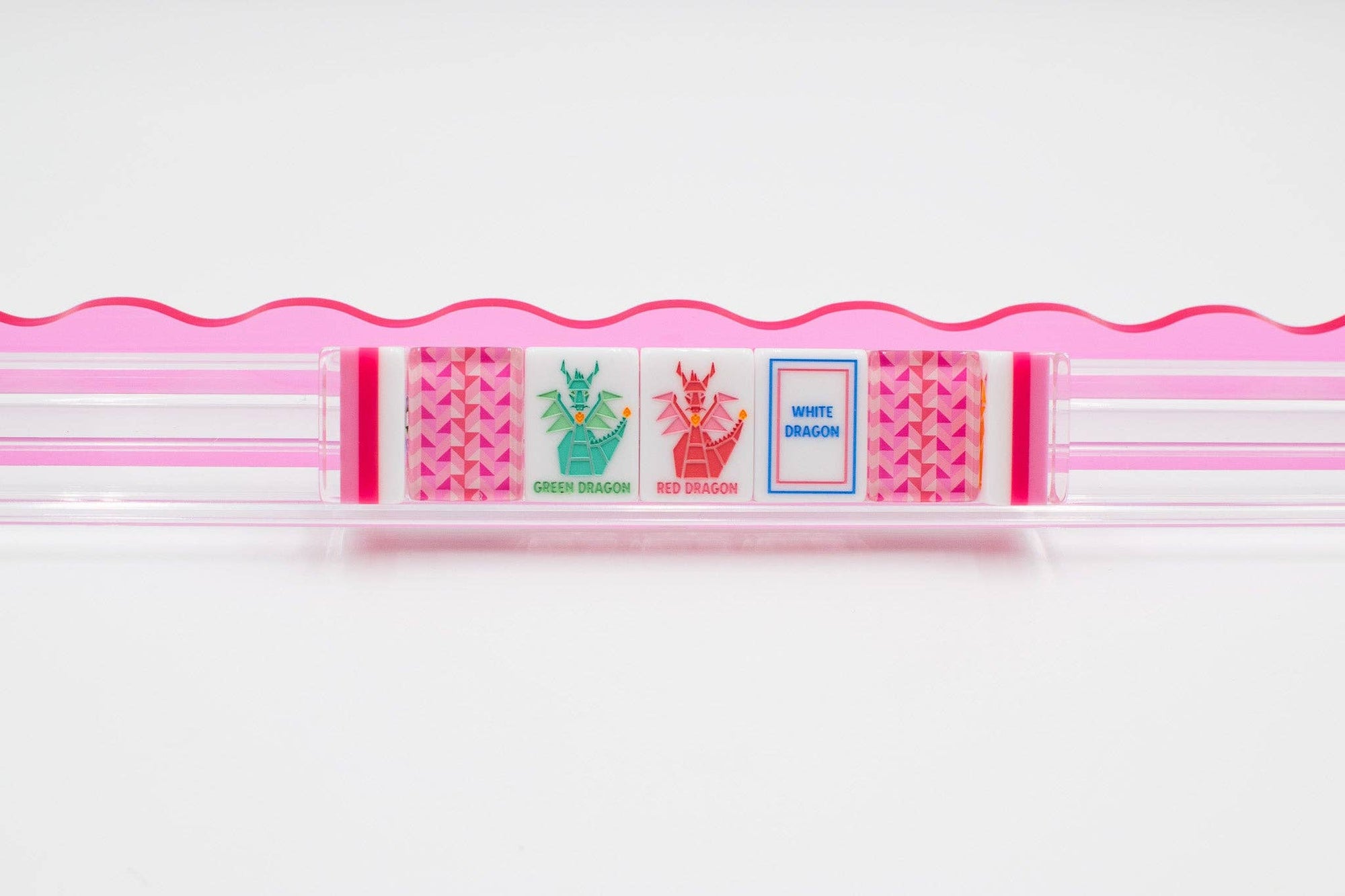 Crystal Prism Pink | Mahjong Tile Set with Bold Angles and Vibrant Vibes