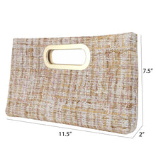 Load image into Gallery viewer, Top Handle Weaved Fabric Clutch
