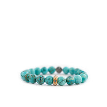 Load image into Gallery viewer, Pave rondelle natural stone bracelet
