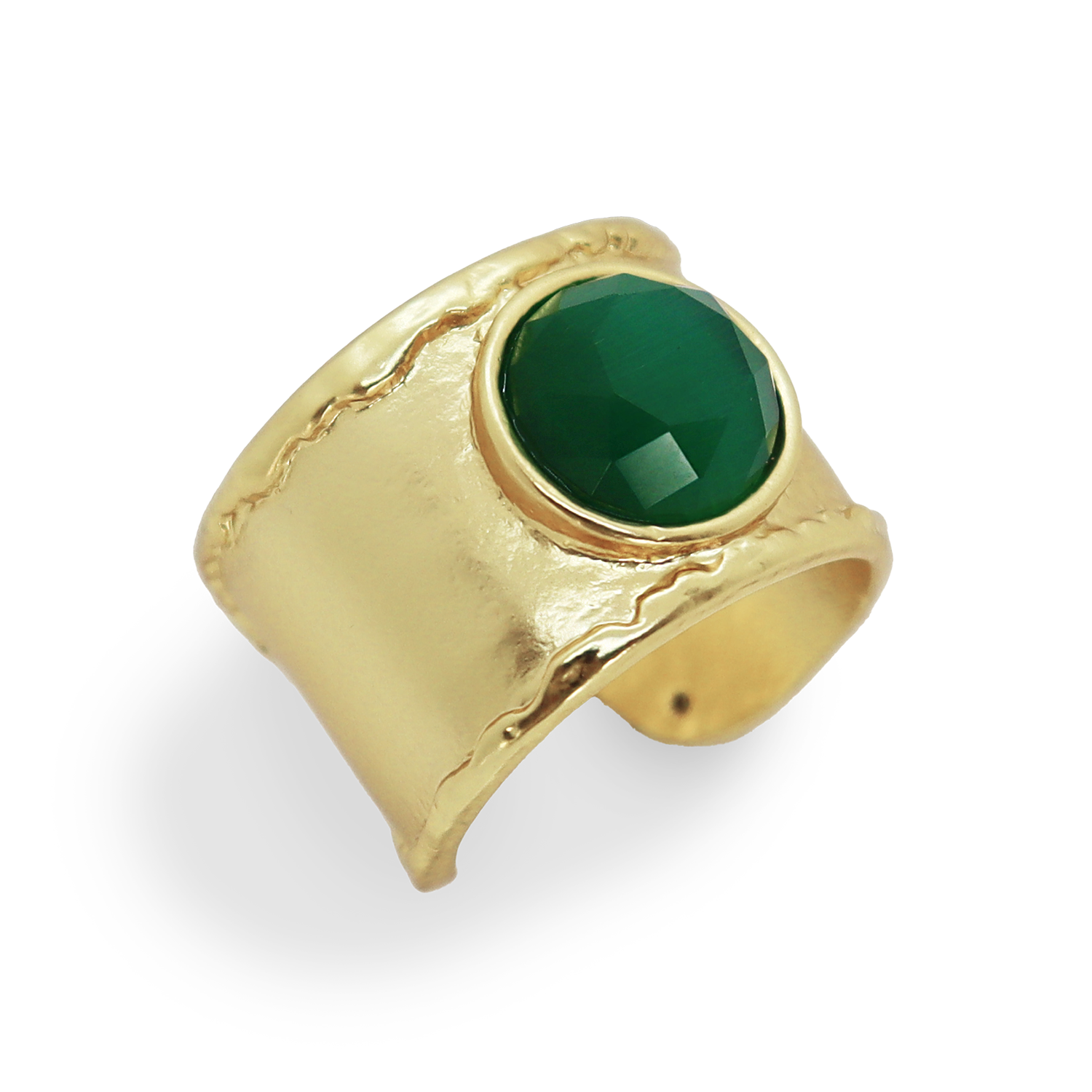 Hand-Edge Glass Ring - 24K Gold Plated