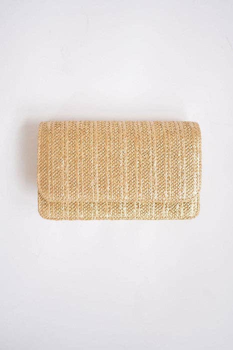 Ruby Gold Straw Clutch