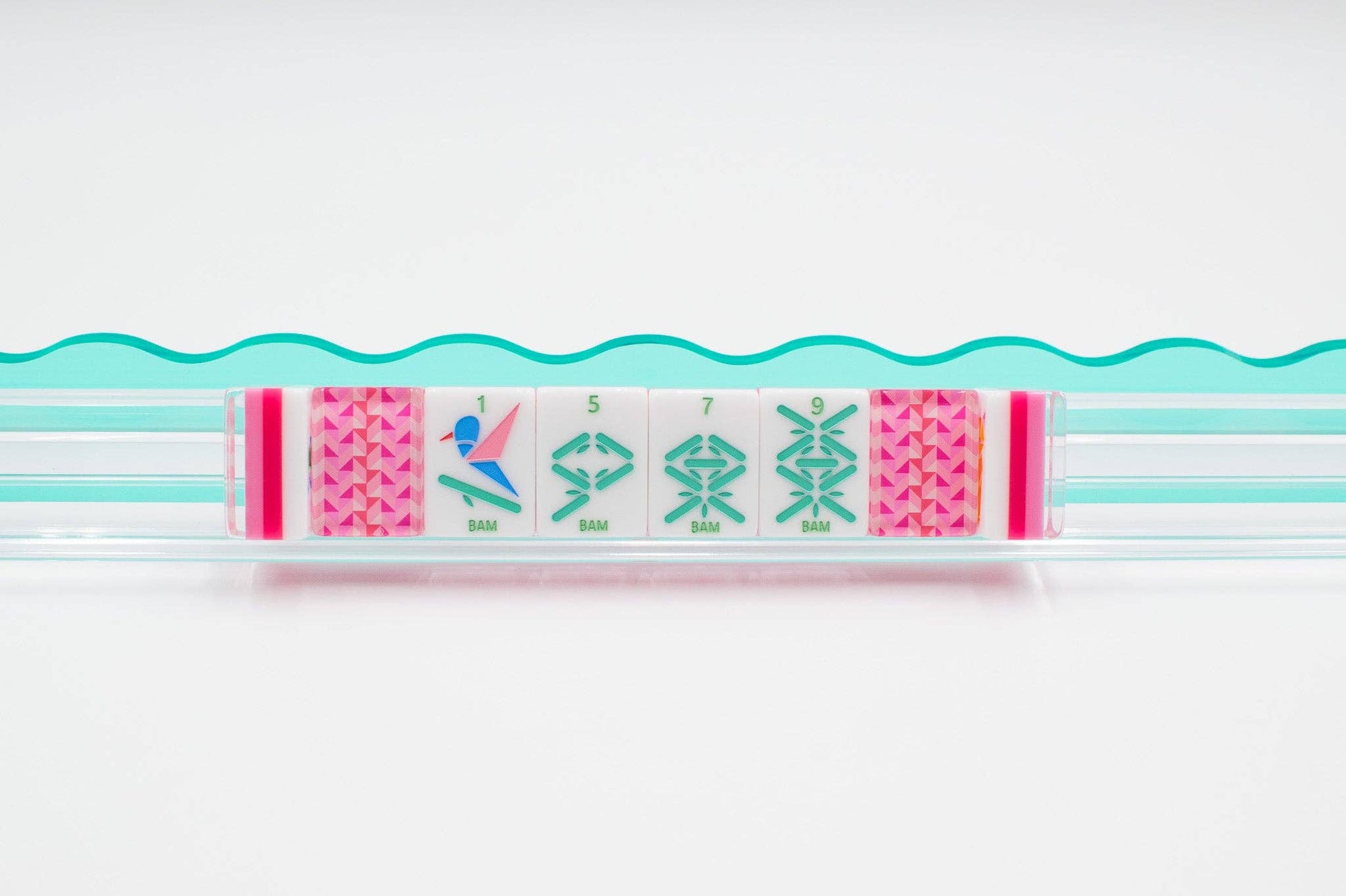 Crystal Prism Pink | Mahjong Tile Set with Bold Angles and Vibrant Vibes