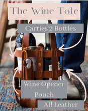 Load image into Gallery viewer, Leather Wine Tote
