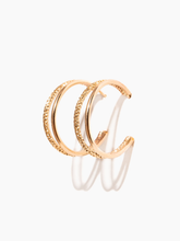 Load image into Gallery viewer, Sparkle Double Hoops - Gold-filled
