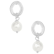 Load image into Gallery viewer, Oblong Frame Pearl Drop Earring
