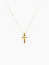 Load image into Gallery viewer, Droplet Cross Necklace- Gold-filled/Vermeil
