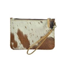 Load image into Gallery viewer, Laila Wristlet Pouch Cowhide Hairon Leather
