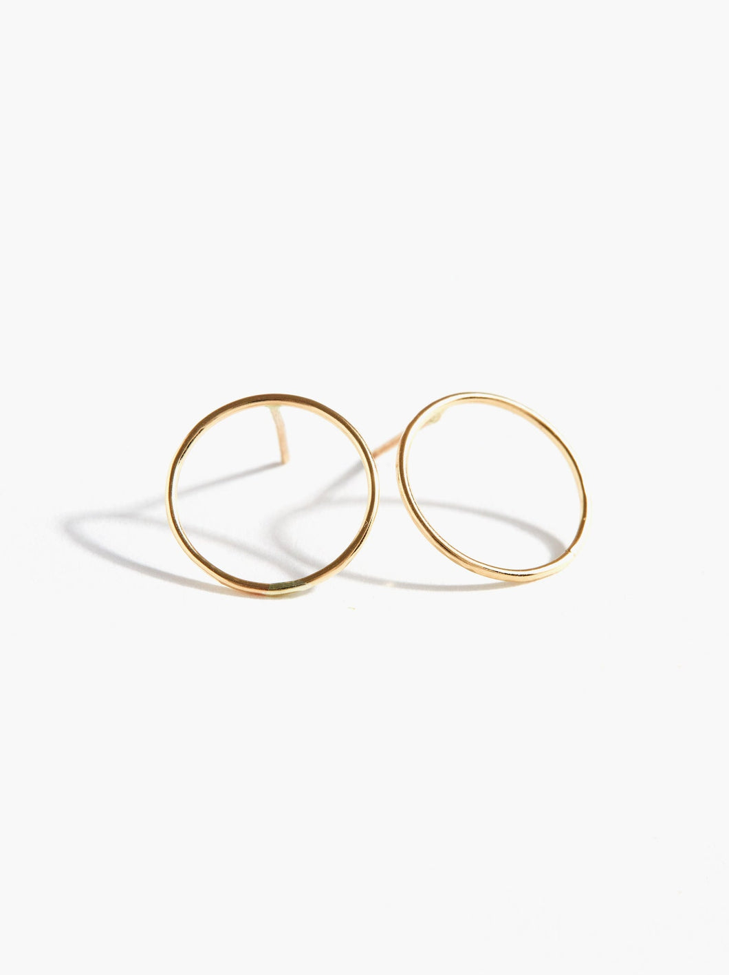 Hammered Circle Studs - Gold-filled