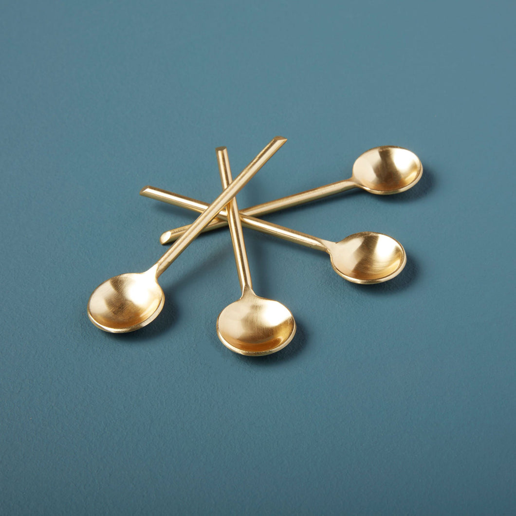 Gold Thin Mini Spoons (Set of 4)