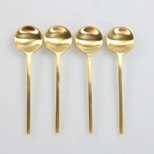 Load image into Gallery viewer, Gold Thin Mini Spoons (individual)
