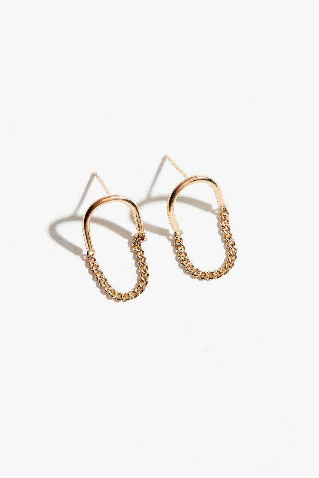 Arc Chain Earrings - Gold-filled