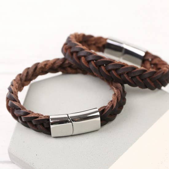 Men's Thick Woven Leather Bracelet