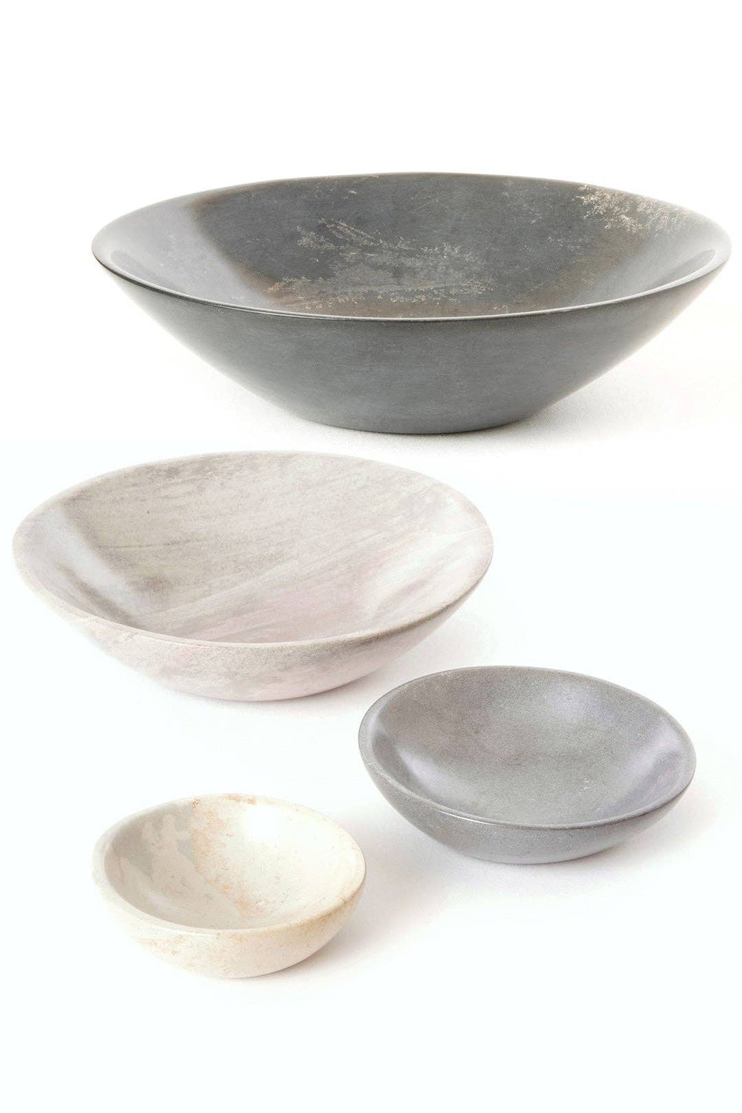 Dove Gray Soapstone Bowls in Three Sizes - Medium