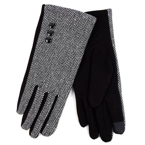 Herringbone Touch Screen Women's Gloves