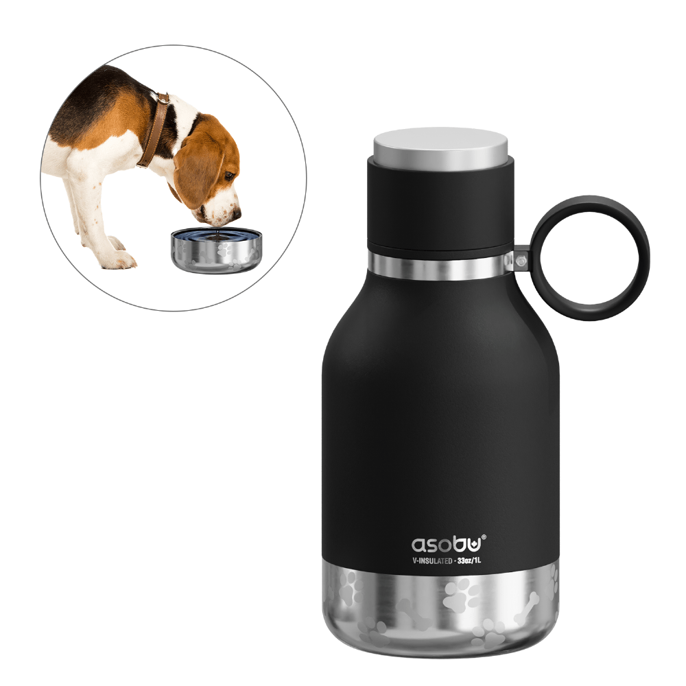 Stainless Insulated Water Bottle with Dog Bowl