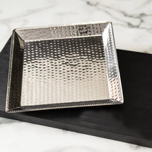 Load image into Gallery viewer, Stainless Steel Hammered Square Tray
