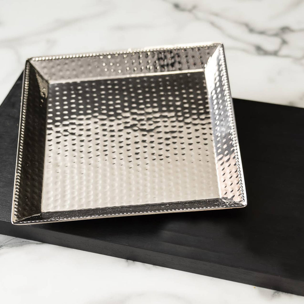 Stainless Steel Hammered Square Tray