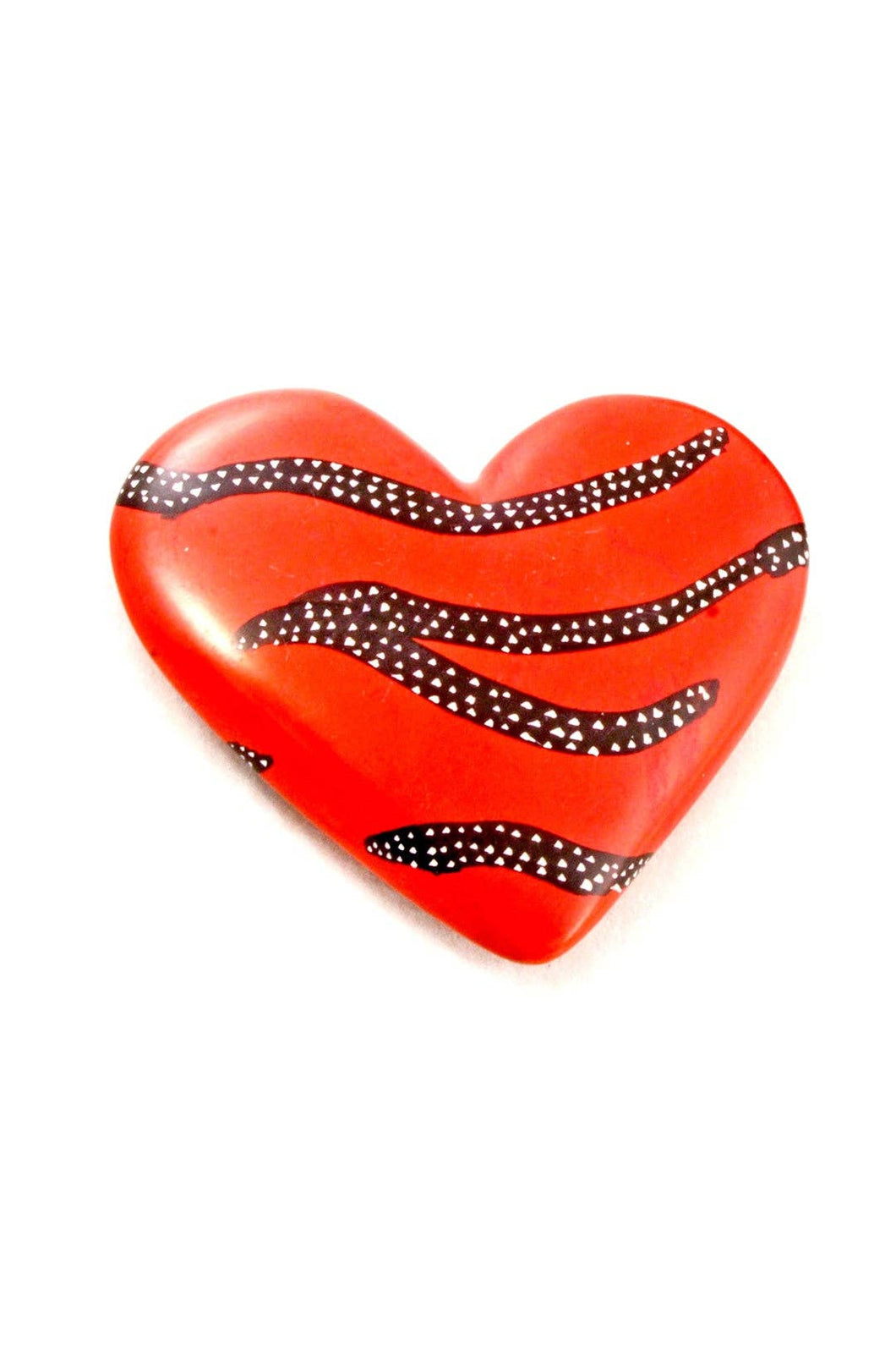 Kisii Stone Zebra Print Keepsake Heart