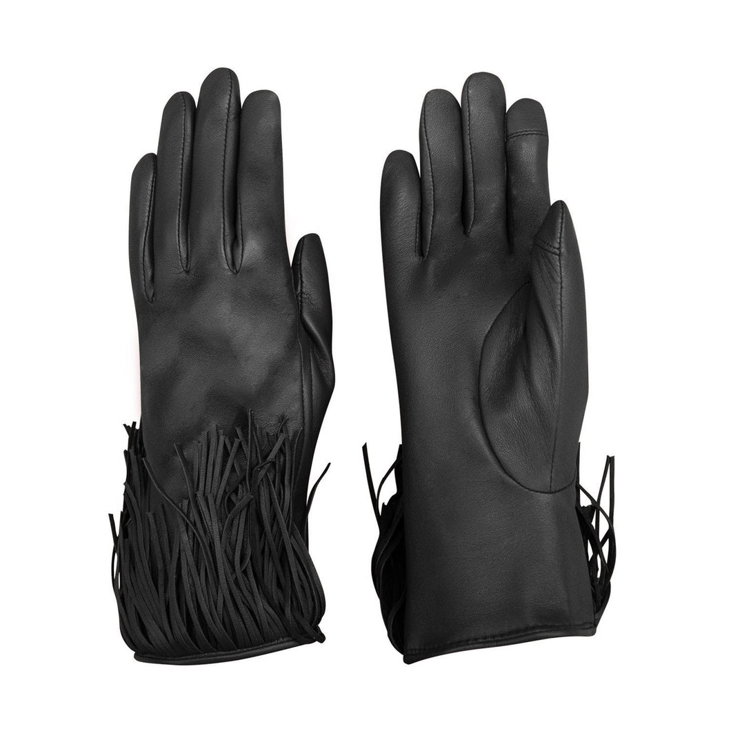 Women's Leather Fringe Gloves